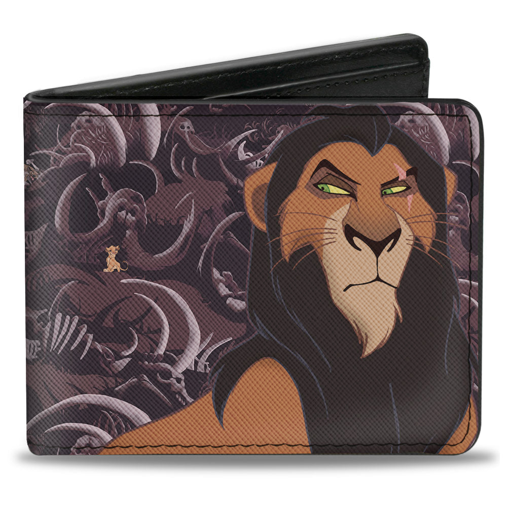 Bi-Fold Wallet - The Lion King Scar Pose Elephant Graveyard Bones Browns