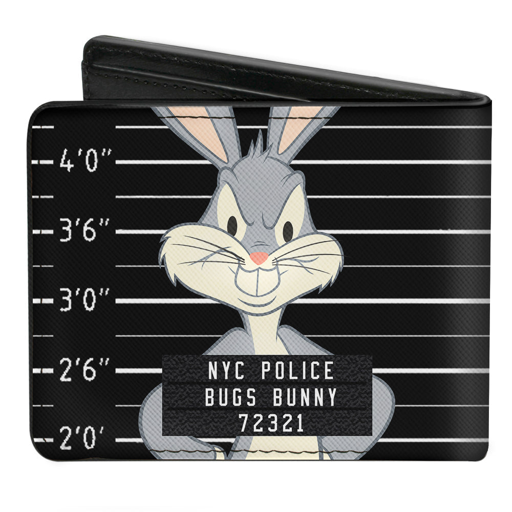 Bi-Fold Wallet - BUGS BUNNY NYC POLICE Mug Shot Black White