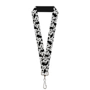 Lanyard - 1.0" - Mickey Mouse Expressions Stacked White Black