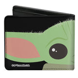 Bi-Fold Wallet - Star Wars The Child Chibi Face CLOSE-UP Black