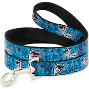 Dog Leash - Olaf Heart Raindrop Sketch Blues/Black