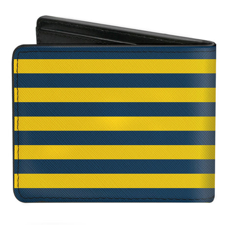 Bi-Fold Wallet - Winnie the Pooh Eyes Stripe Navy Golden Yellow