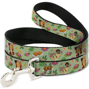 Dog Leash - The Princess and the Frog Tiana's Place Collage Greens/Pinks