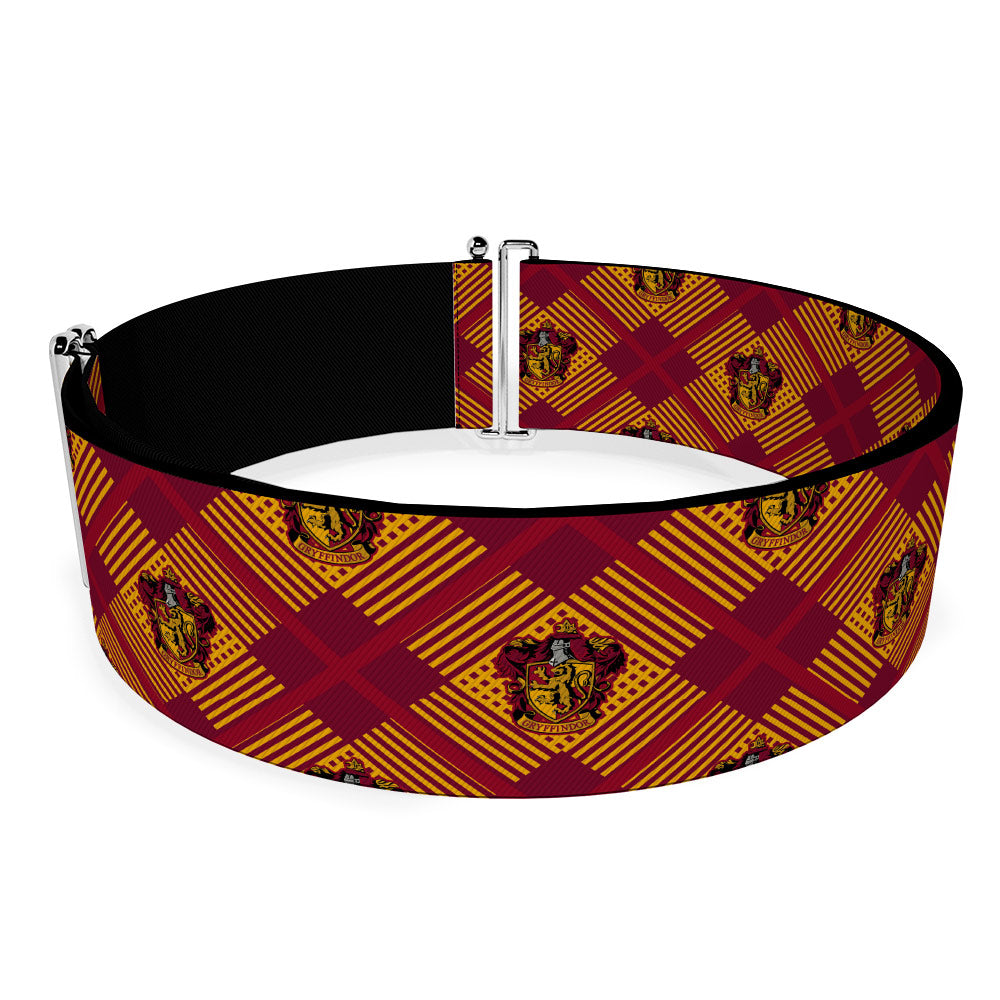 Cinch Waist Belt - Harry Potter Gryffindor Crest Plaid Reds Gold