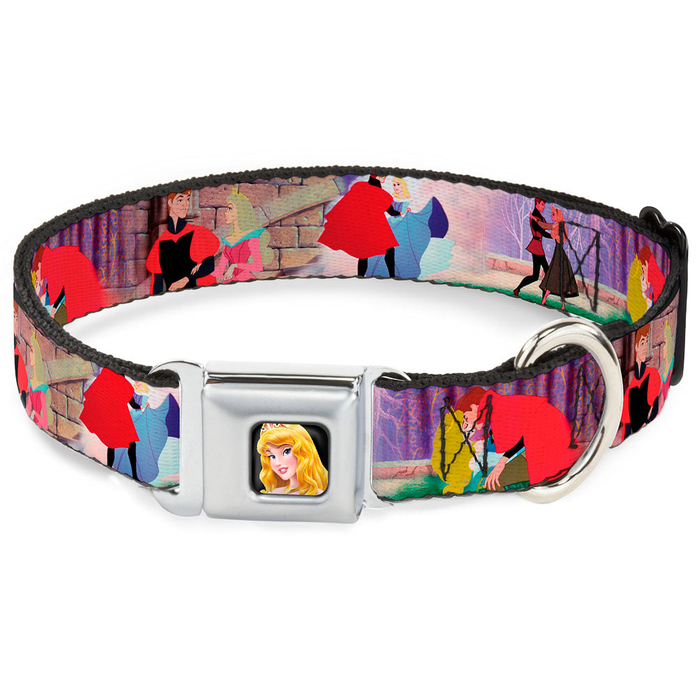 Sleeping Beauty Princess Aurora Full Color Seatbelt Buckle Collar - Sleeping Beauty & Prince Scenes