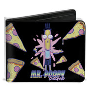 Bi-Fold Wallet - Rick and Morty MR. POOPY BUTTHOLE Pizza Pose Black