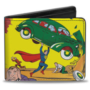 Bi-Fold Wallet - Classic ACTION COMICS Issue #1 Superman Lifting Car Cover Pose