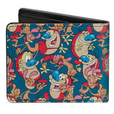 Bi-Fold Wallet - REN AND STIMPY Multi-Pose Collage Blue