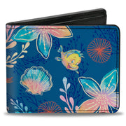 Bi-Fold Wallet - The Little Mermaid Flounder and Sebastian Under the Sea Blues