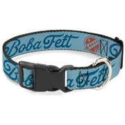 Plastic Clip Collar - Star Wars BOBA FETT Script and Logo Blues/Red