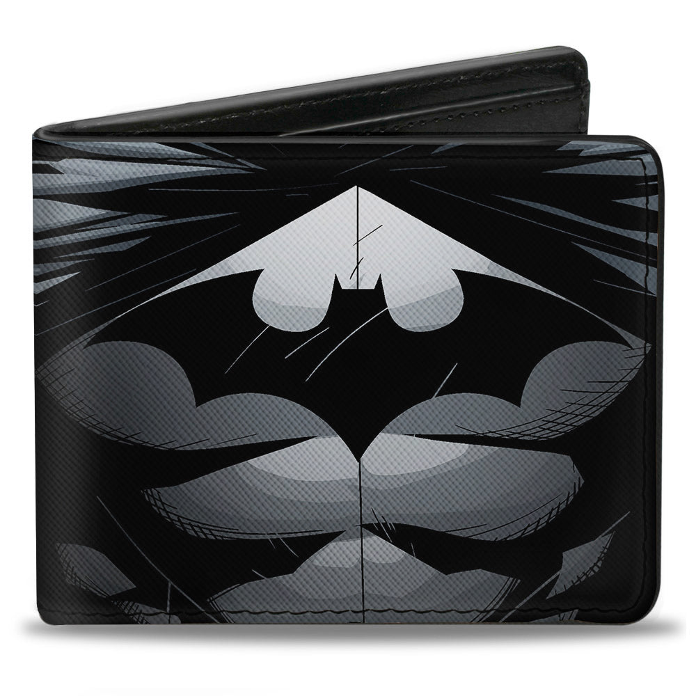 Bi-Fold Wallet - The New 52 Batman Chest Logo Grays Black