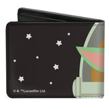 Bi-Fold Wallet - Star Wars The Child Chibi Pod Pose Stars Black White