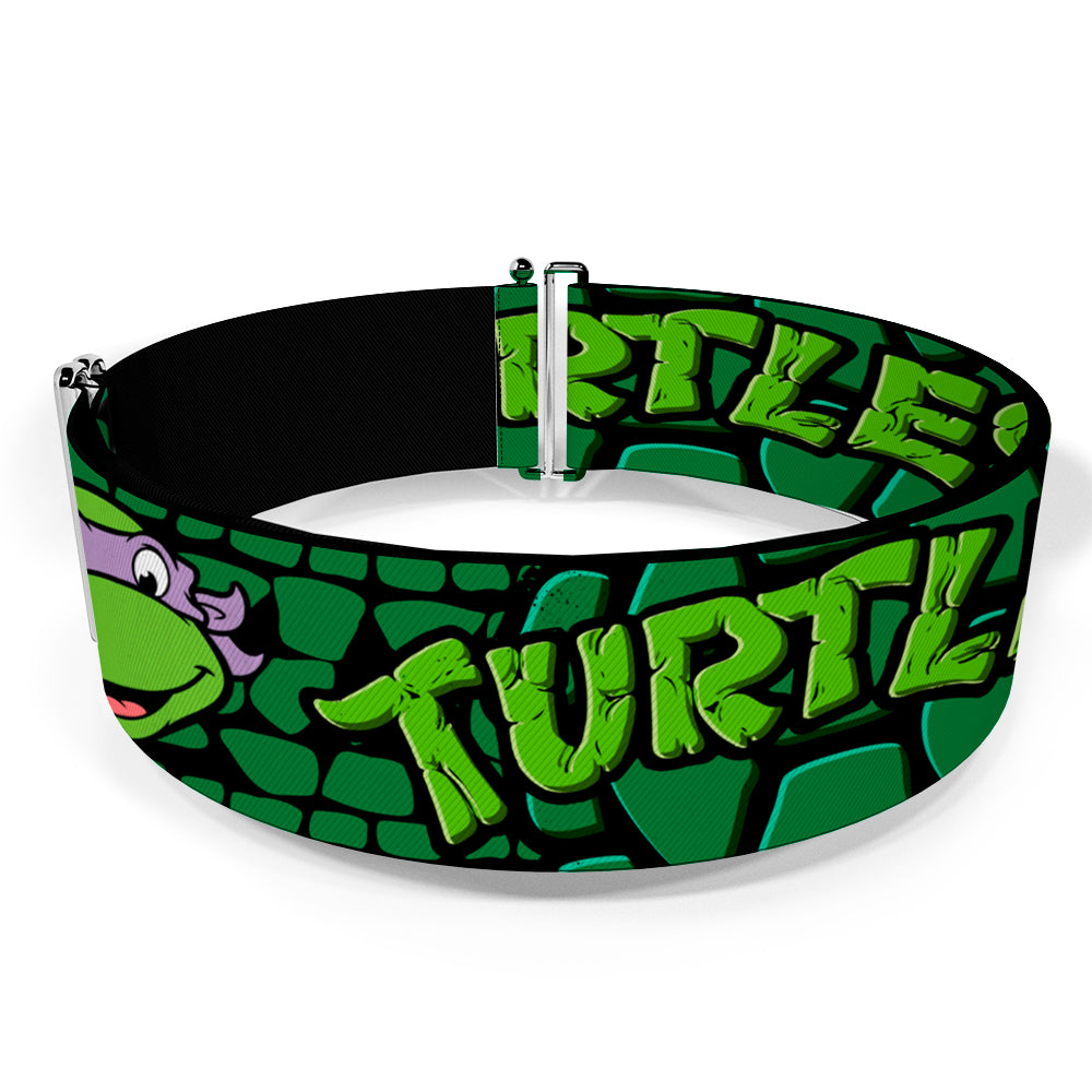 Cinch Waist Belt - Classic TMNT Group Faces TURTLES Turtle Shell Black Green