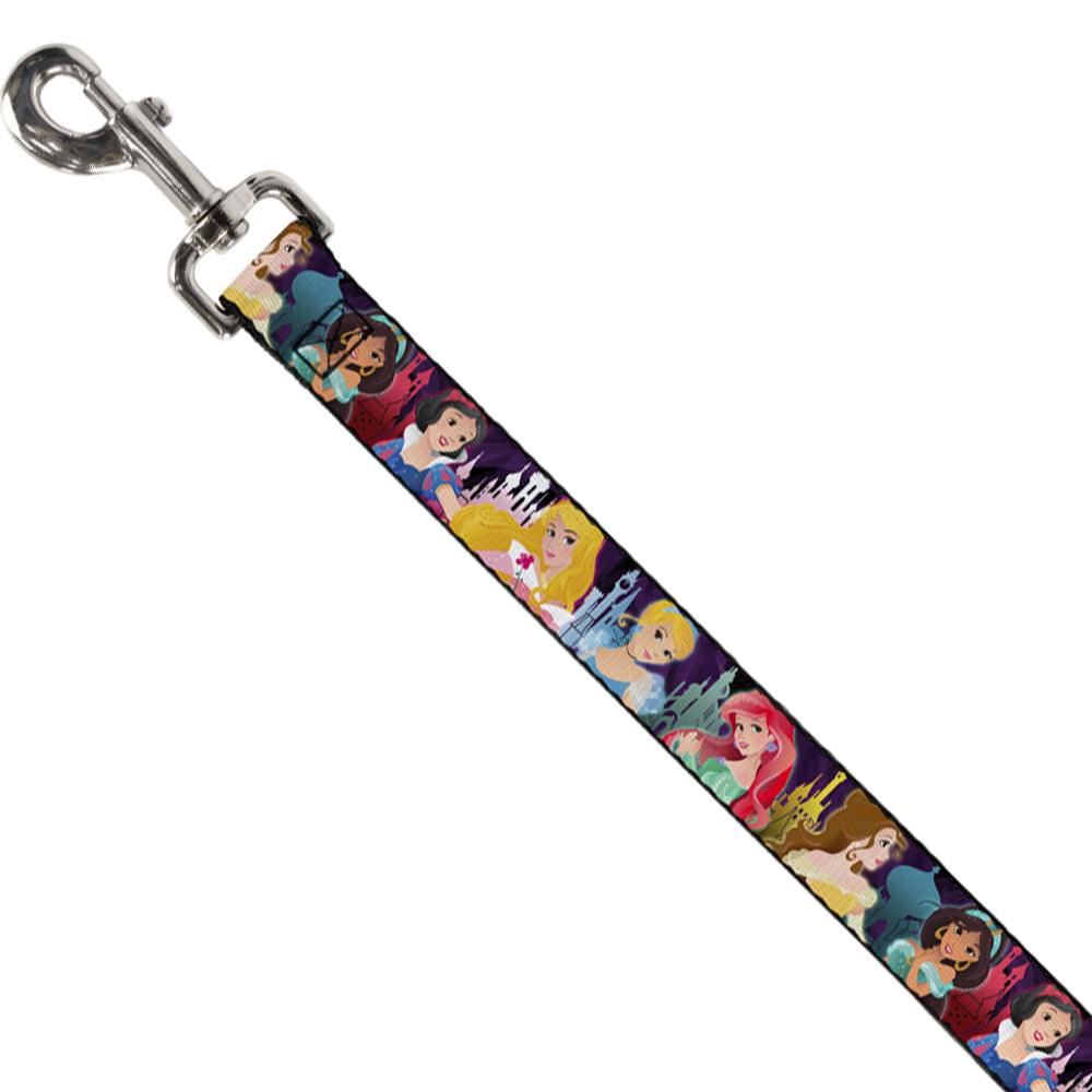 Dog Leash - Disney Princess Poses/Castle Silhouettes Purples/Multi Color