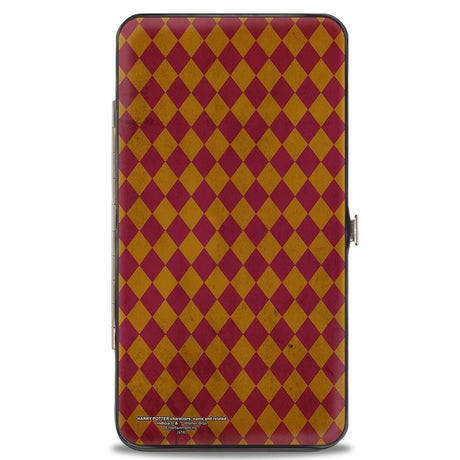 Hinged Wallet - GRYFFINDOR Crest Stripes Diamonds Red Golds