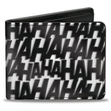 Bi-Fold Wallet - Joker HA HA HA Text White Black