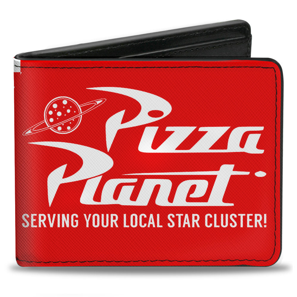 Bi-Fold Wallet - Toy Story PIZZA PLANET SERVING YOUR LOCAL STAR CLUSTER + Checker Red White