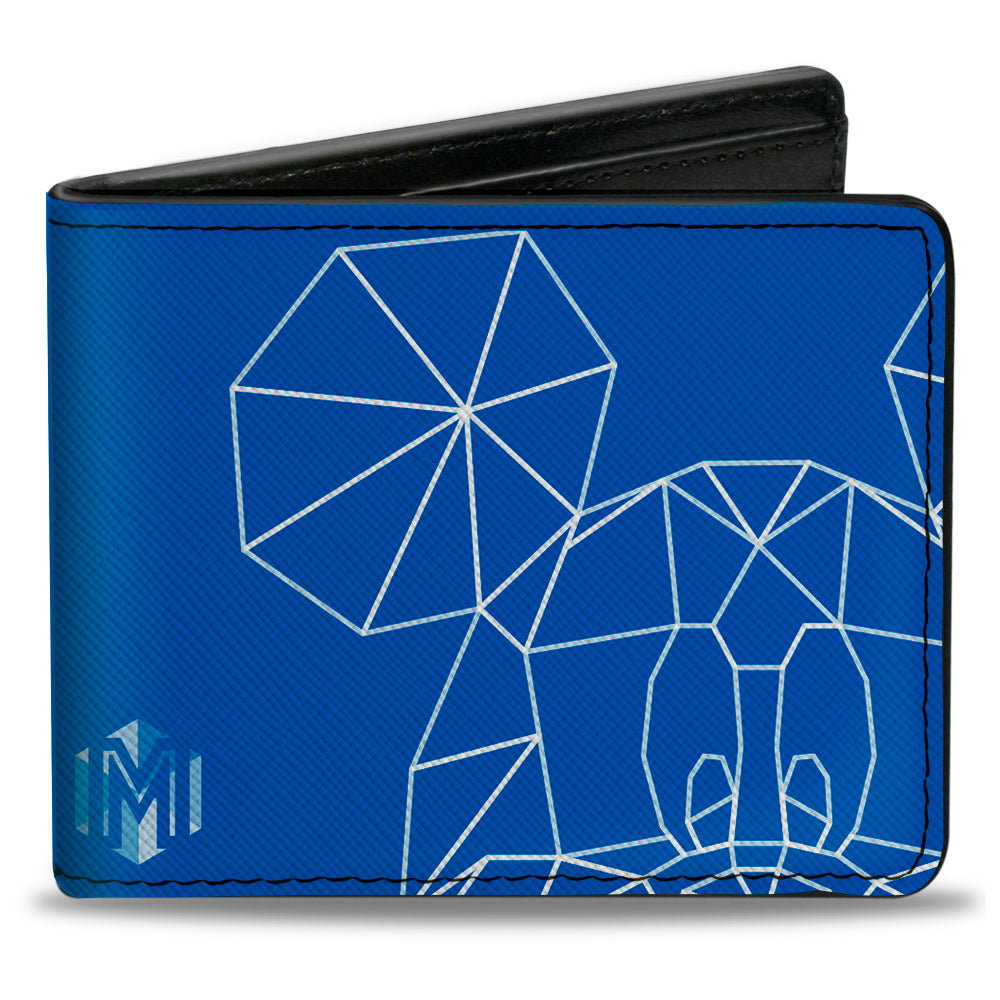 Bi-Fold Wallet - Mickey Mouse Kaleidoscope Face Blueprint Blues White