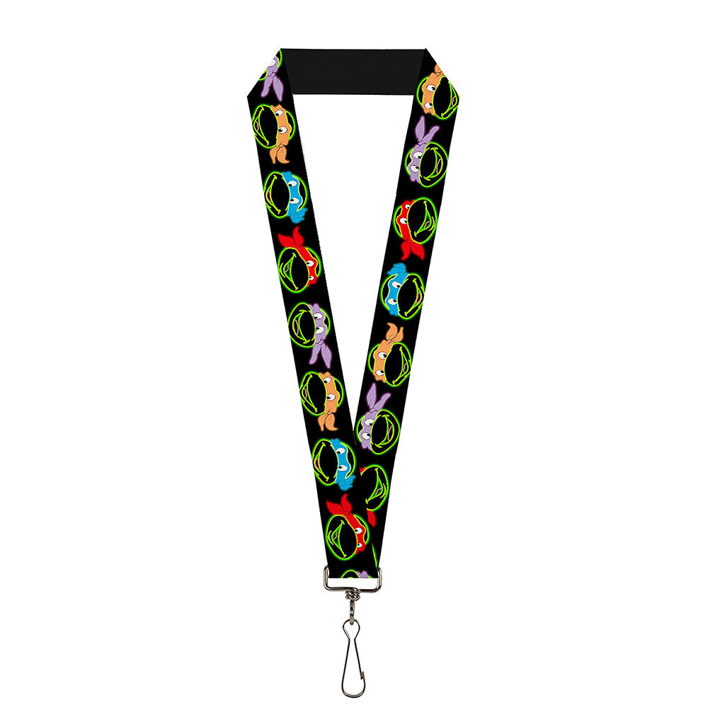 Lanyard - 1.0" - Classic TMNT Electric Expressions Black Multi Neon