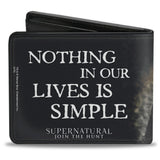 Bi-Fold Wallet - Dean, Sam & Castiel Group + NOTHING IN OUR LIVES IS SIMPLE-SUPERNATURAL