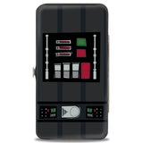 Hinged Wallet - Star Wars Darth Vader Face + Chest Panel Buttons2 Black Grays Reds Greens