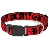 Plastic Clip Collar - Black Adam JUSTICE SOCIETY Icons and Text Red/Black