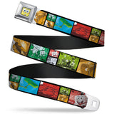 Sponge Bob 3-D Face CLOSE-UP Full Color Seatbelt Belt - Krusty Krab's Cam Scene Blocks Webbing