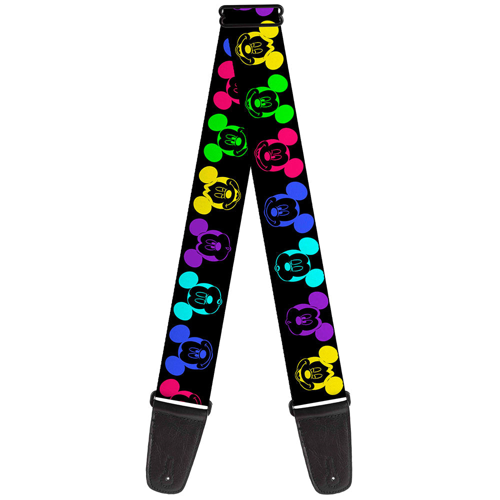 Guitar Strap - Mickey Expressions Black Multi Neon