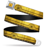 C3-PO Face Full Color Yellows/Black Seatbelt Belt - Star Wars C3-PO Wires Bounding2 Yellows/Black/Multi Color Webbing