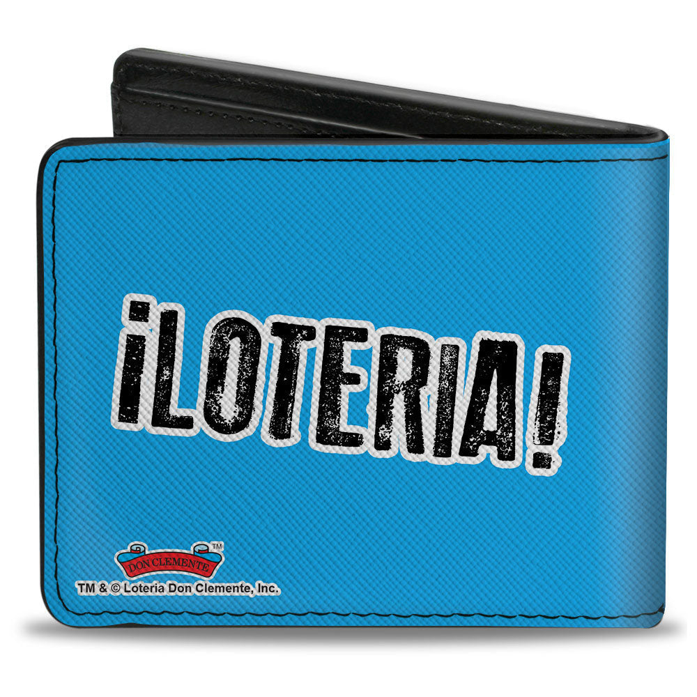 Bi-Fold Wallet - Loteria LA CORONA Crown + LOTERIA Quote Blue