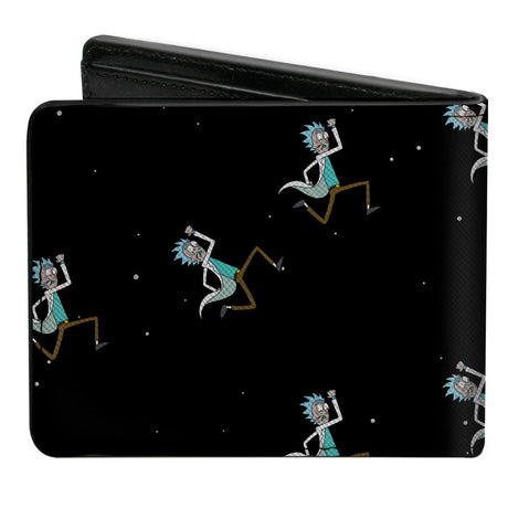 Bi-Fold Wallet - Rick and Morty Rick Running in Space Pose Scattered