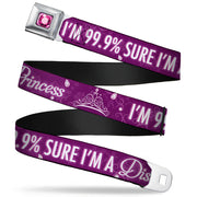 Princess Gem Full Color Fuchsia Seatbelt Belt - I'M 99.9% SURE I'M A DISNEY PRINCESS Pinks/White Webbing