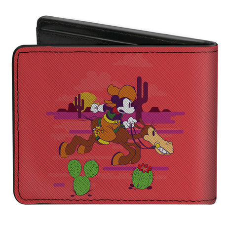 Bi-Fold Wallet - MICKEY MOUSE 1928 + Mickey Riding Horse Pose Reds