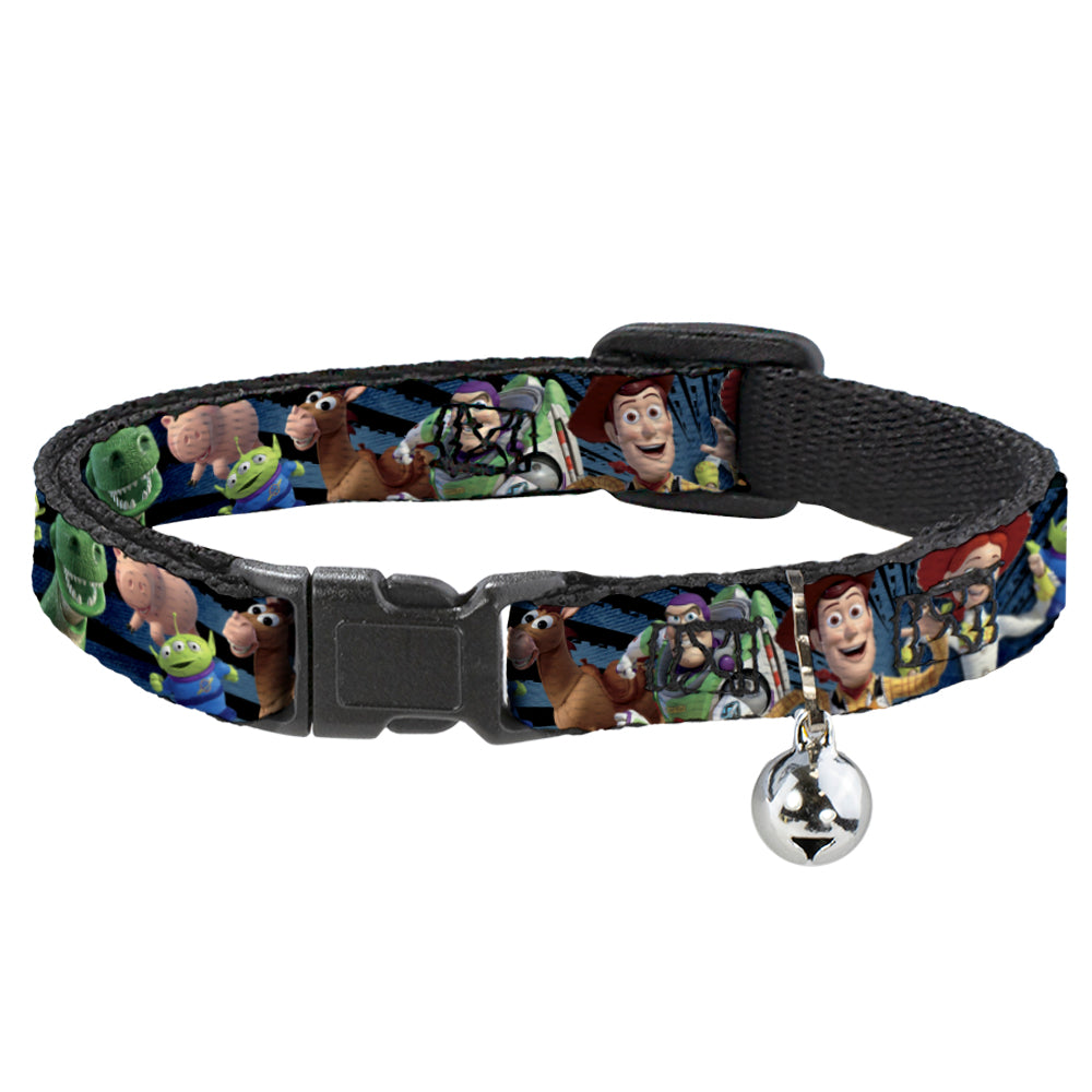 Cat Collar Breakaway - Toy Story Characters Running2 Denim Rays