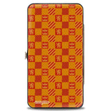 Hinged Wallet - Harry Potter GRYFFINDOR Crest Heraldry Checkers Golds Reds