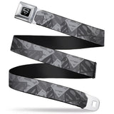 Superman Black Silver Seatbelt Belt - Superman Shield Camouflage Grays Webbing