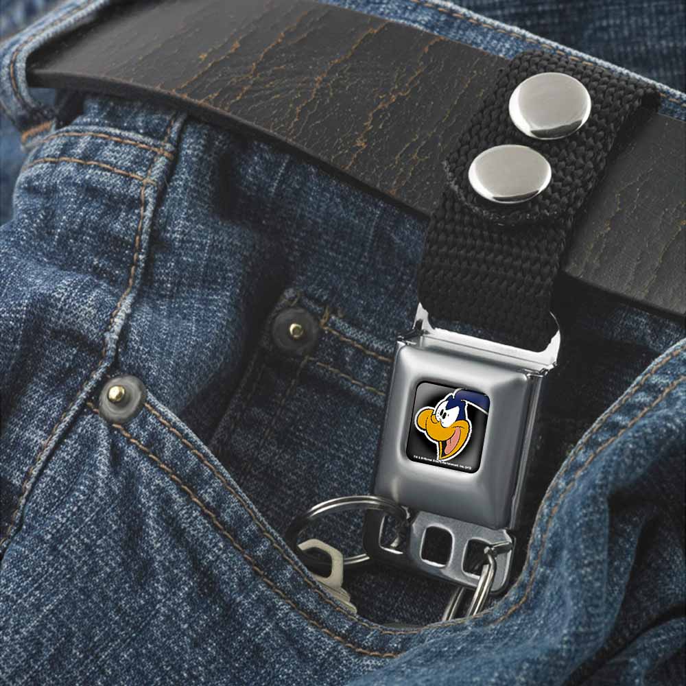 Keychain - Road Runner Face CLOSE-UP Full Color Black