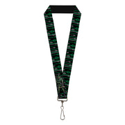 Lanyard - 1.0" - Arrow Bow Pose Arrow Tips Black Green Gray