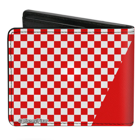 Bi-Fold Wallet - Toy Story PIZZA PLANET SERVING YOUR LOCAL STAR CLUSTER + Checker Red White