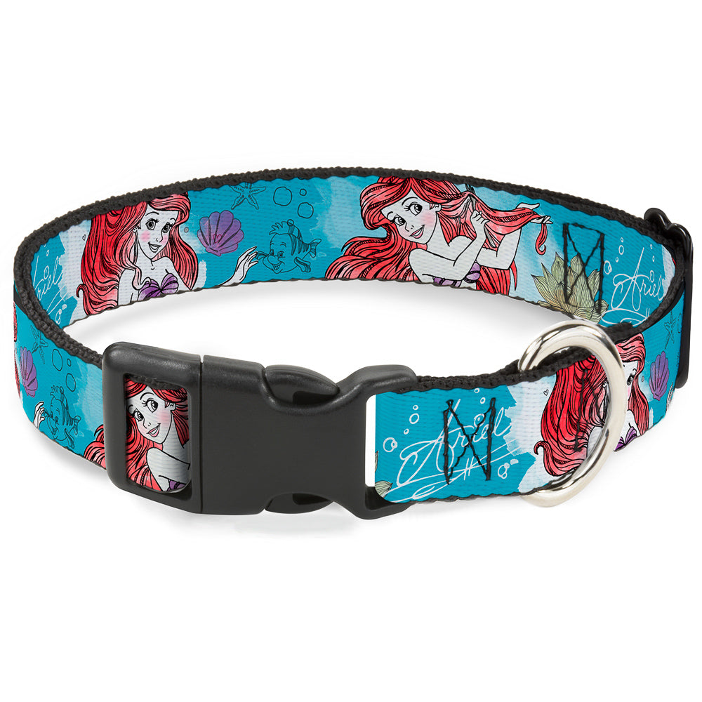 Plastic Clip Collar - ARIEL Sketch Poses Blues/Lavender