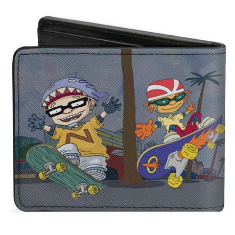 Bi-Fold Wallet - ROCKET POWER 4-Character Group Action Pose Grays