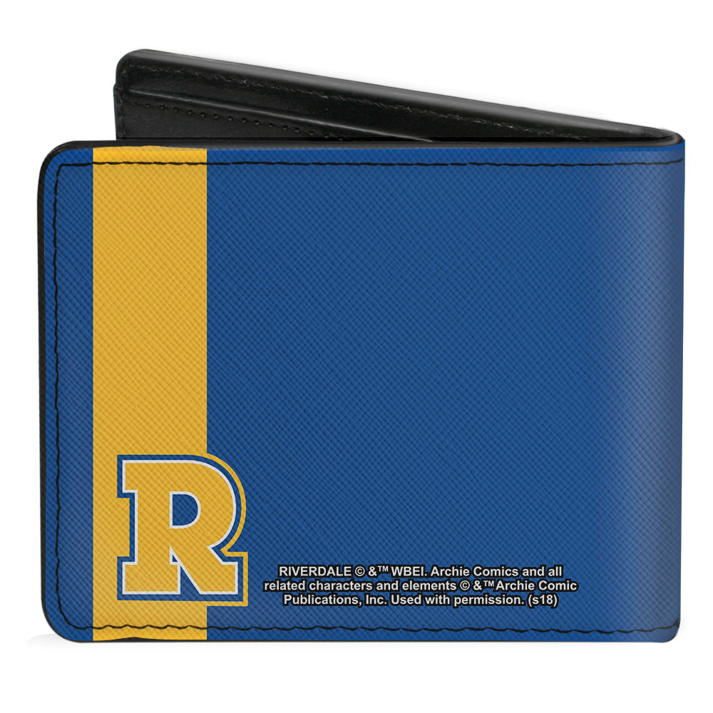 Bi-Fold Wallet - Riverdale Bulldog Mascot GO BULLDOGS!-RIVERDALE HIGH Blue Yellow