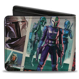 Bi-Fold Wallet - Star Wars The Mandalorian Ahsoka Cartoon Scenes Stacked