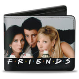 Bi-Fold Wallet - FRIENDS 6-Character Milk Shake Pose Vivid Black White Multi Color