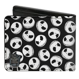 Bi-Fold Wallet - Nightmare Before Christmas Jack Expression3 Scattered Black White