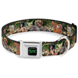 THE JUNGLE BOOK Full Color Black/Green Seatbelt Buckle Collar - The Jungle Book I Wanna Be Like You 4-Character Scene