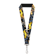 Lanyard - 1.0" - Bat Shield Urban Legend Action Poses Fire Full Color Golden Yellow