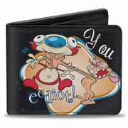 Bi-Fold Wallet - Ren Choking Stimpy YOU EEDIOT!