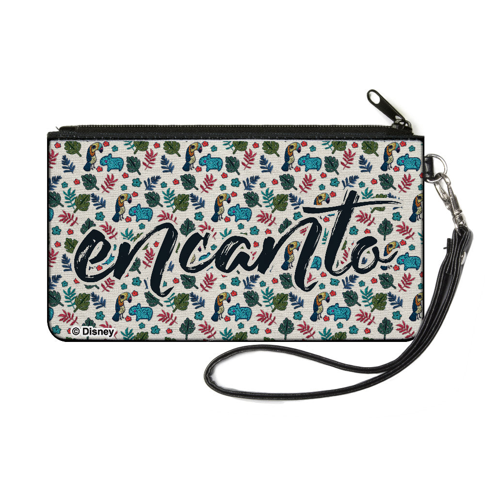 Canvas Zipper Wallet - SMALL - ENCANTO Script Logo White