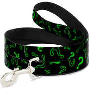 Dog Leash - Question Mark Scattere2 Black/Neon Green